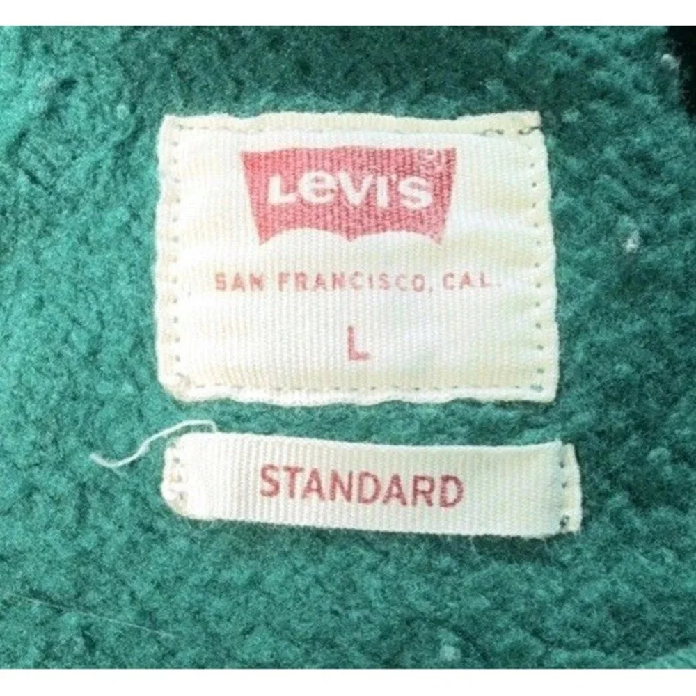 LEVIS 501 Graphic Crewneck Sweatshirt. Green, Yellow, & White. Sz. Large